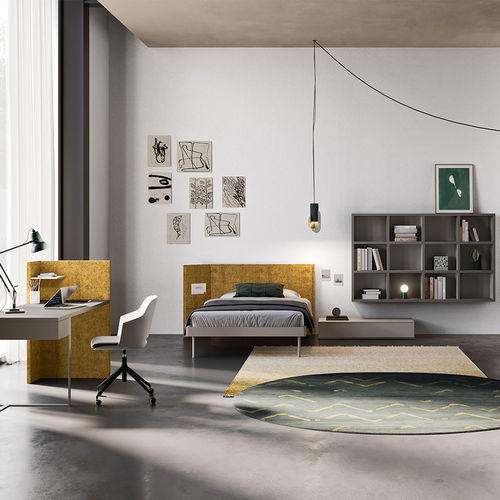 Chambre d'enfant grise - start t06 - Clever - blanche / jaune / en métal