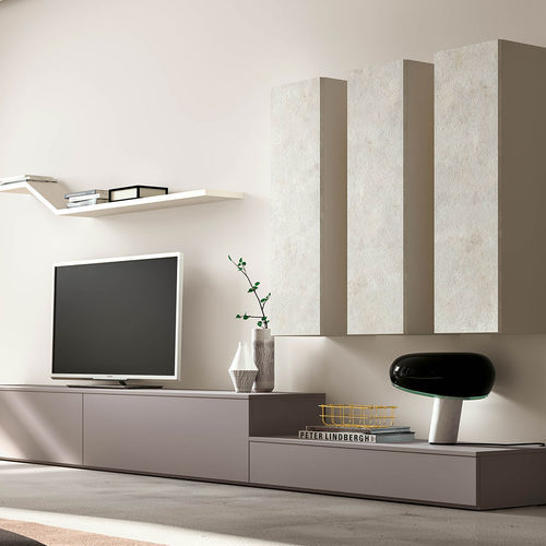 Ensemble TV mural moderne - Im20_l17 - Clever - en mélaminé / avec tiroirs / avec rangement intégré