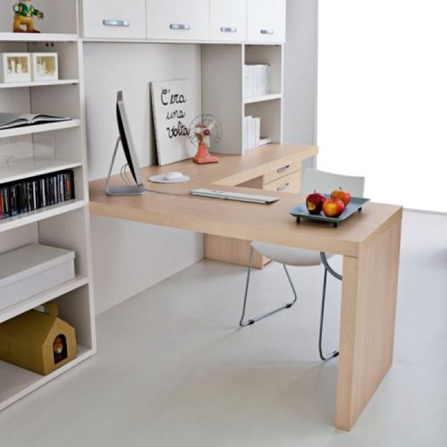 Bureau sur pied - START - Clever - contemporain / en bois / en L