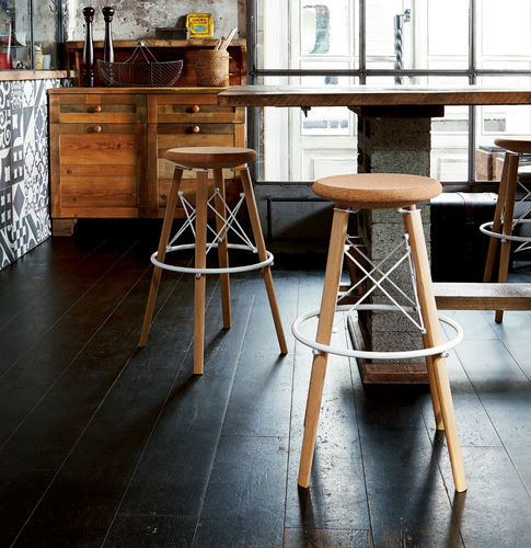 Tabouret de bar contemporain - DAYBYDAY : JACK - Colico - en liège / avec piètement en chêne / avec piètement en acier peint