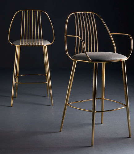 Chaise de bar contemporaine - EXCLUSIVE : WAIYA.P.SS - Colico - d'intérieur / en tissu / en acier chromé