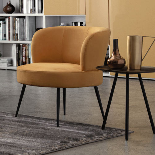Fauteuil contemporain - ANNIE   - ColombiniCasa - en cuir / en tissu / en bois