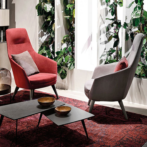 Fauteuil contemporain - ARETHA - ColombiniCasa - en tissu / en bois / à dossier haut