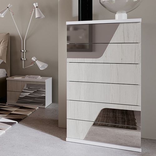 Chiffonnier contemporain - VOLO OBLIQUA   - ColombiniCasa - en bois laqué / beige
