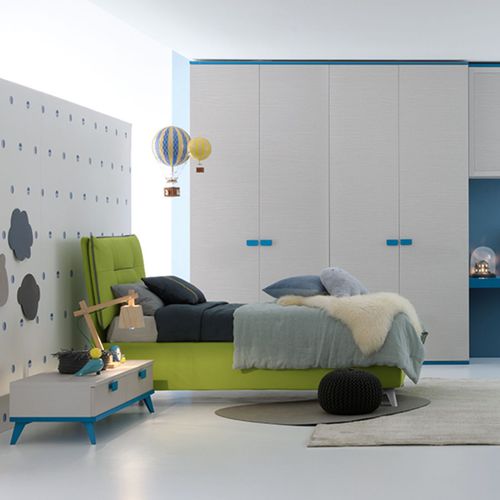 Chambre d'enfant bleue - GOLF C103  - ColombiniCasa - grise / en bois laqué / pour garçon