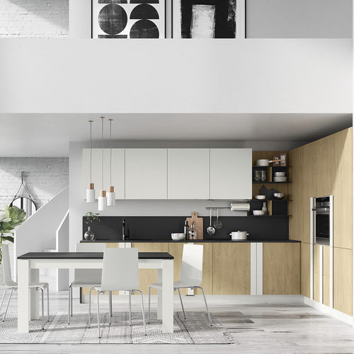 Cuisine contemporaine - QUADRA - ColombiniCasa - en polymère / en stratifié / avec îlot