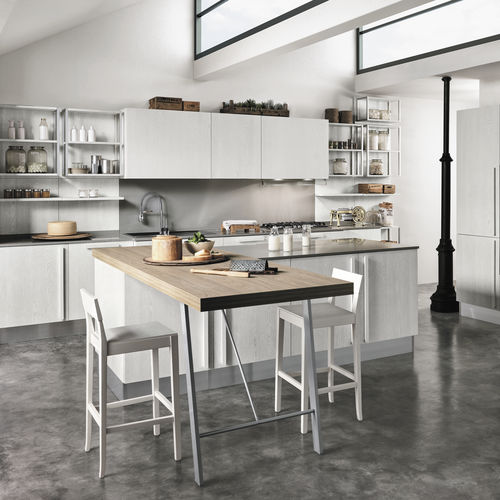 Cuisine contemporaine - ESSENZA - ColombiniCasa - en placage de bois / avec îlot / en L