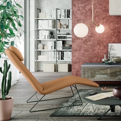 Chaise longue contemporaine - FERGIE   - ColombiniCasa - en tissu / en cuir / en métal