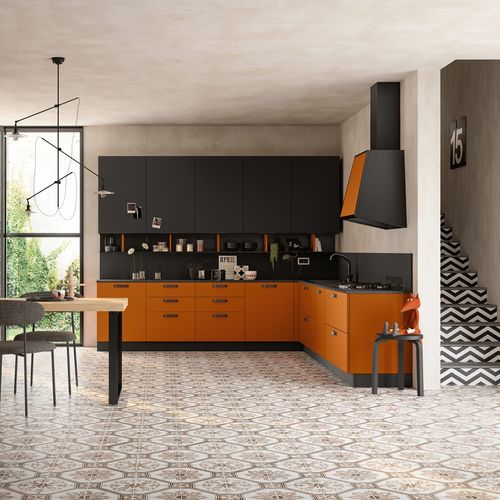 Cuisine contemporaine - LUNGOMARE - ColombiniCasa - en MDF laqué / en stratifié / avec îlot