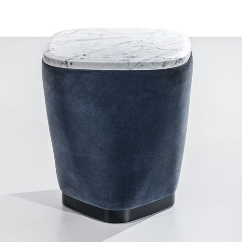 Table de chevet contemporaine - Twist - Colunex - en marbre / avec piètement en tissu / carrée