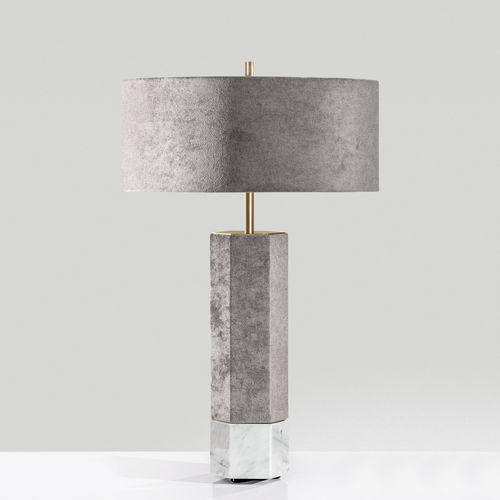 Lampe de chevet - Cosmopolitan - Colunex - en tissu / en cuir / en marbre