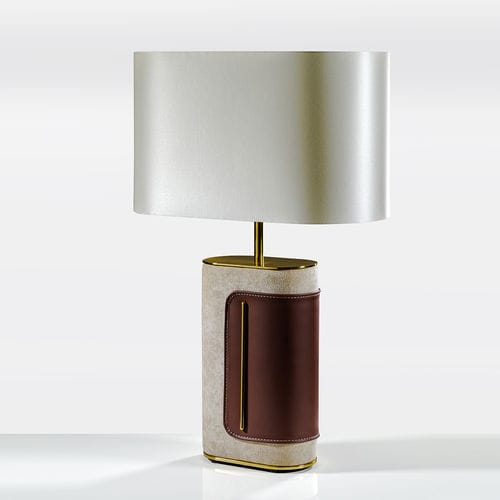 Lampe de table - Sella - Colunex - en métal / en tissu / en cuir