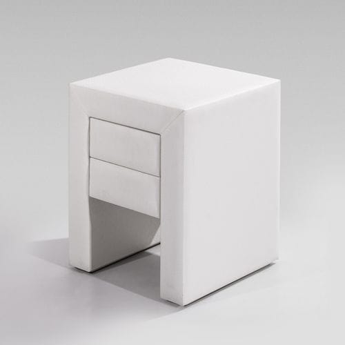 Table de chevet contemporaine - U 40 - Colunex - en tissu / en marbre / avec piètement en tissu