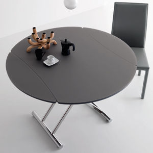 Table contemporaine - SIMPLE GLASS - Compar - en verre / ronde / à rallonge