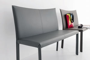 Banquette contemporaine - ROBBY - Compar - en cuir / avec dossier / grise
