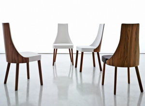 Chaise contemporaine - MILA - Compar - en noyer / tapissée / résidentielle