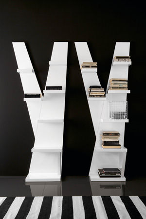 Bibliothèque design original - ONE - Compar - en MDF / blanche