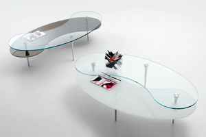 Table basse contemporaine - CLUB - Compar - en verre / ovale / résidentielle