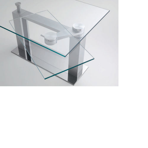 Table contemporaine - QUADRO - Compar - en verre / rectangulaire / à rallonge