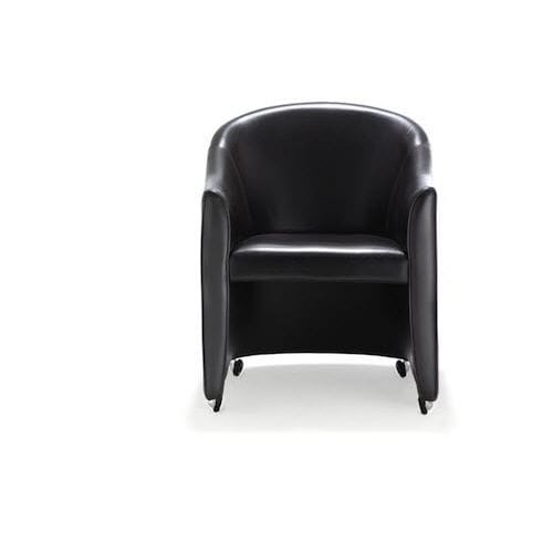 Fauteuil club contemporain - TULA - Concepta - en cuir / pour établissement public / à roulettes