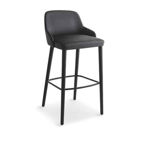 Chaise de bar contemporaine - Axel - Crassevig - d'intérieur / en tissu / avec piètement en bois massif
