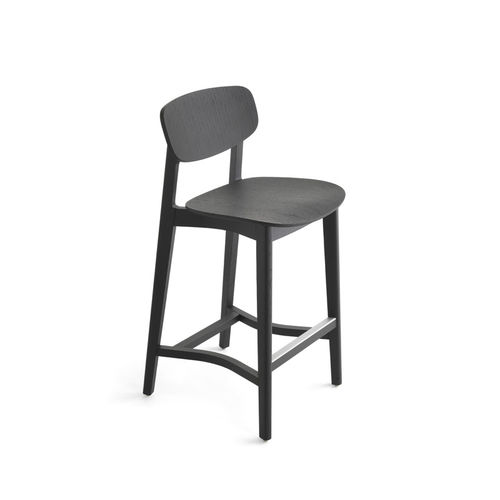 Chaise de bar contemporaine - Lene - Crassevig - d'intérieur / en contreplaqué moulé / avec piètement en bois massif