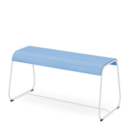 Banc contemporain - Lineo B/SB - Crassevig - en bois / en acier thermolaqué / en acier chromé