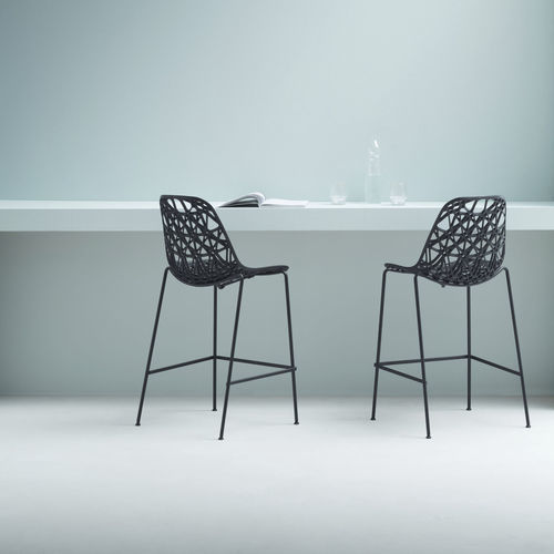 Chaise de bar contemporaine - Nett - Crassevig - d'intérieur / d'extérieur / en polypropylène