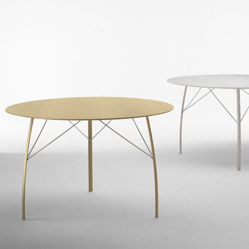 Table à manger contemporaine - SOSPESO O - Crassevig - en bois / avec piètement en bois / ovale