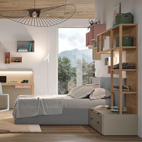 Chambre d'enfant blanche - 2210 - DKS Srl - grise / rose / en bois