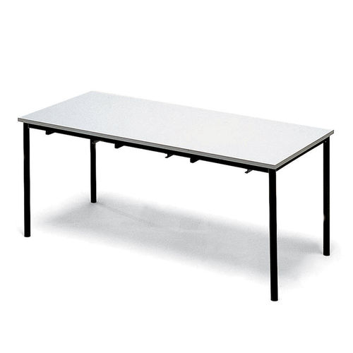 Table à manger contemporaine - Dieffebi - en mélaminé / avec piètement en métal / rectangulaire