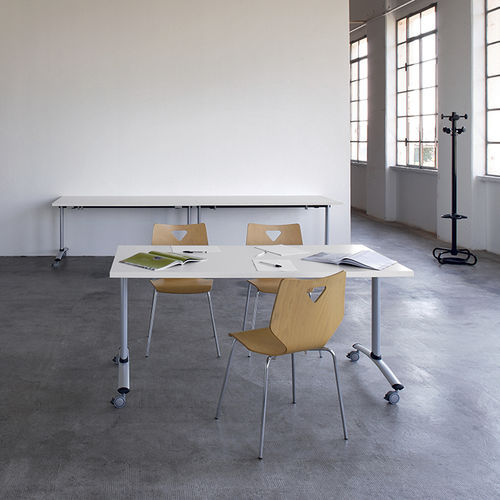 Table de travail contemporaine - Dieffebi - en mélaminé / en ABS / avec piètement en métal