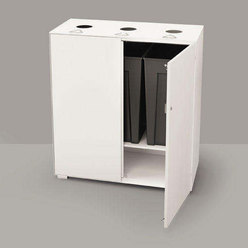 Poubelle de tri sélectif - Dieffebi - encastrable / en acier / en verre