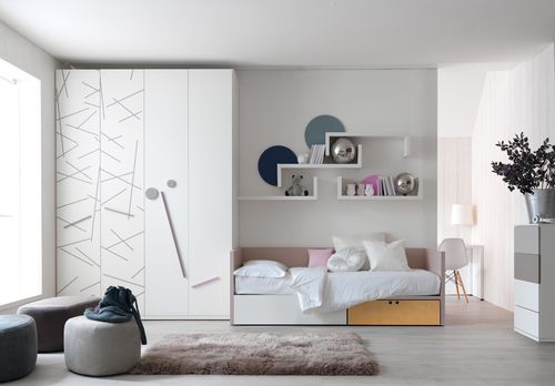Chambre d'enfant blanche - 192 - Doimo Cityline - en bois laqué / mixte