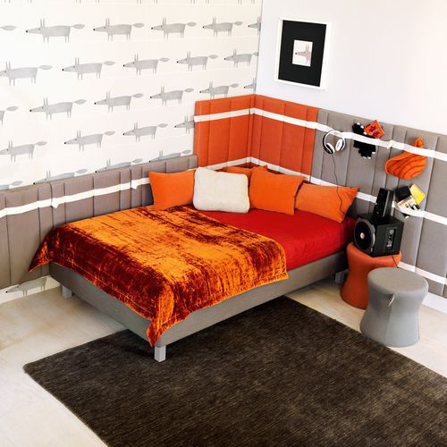Chambre d'enfant orange - 144 - Doimo Cityline - grise / en bois / mixte