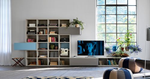 Ensemble TV mural contemporain - CITYLIFE 37 - Doimo Cityline - en bois