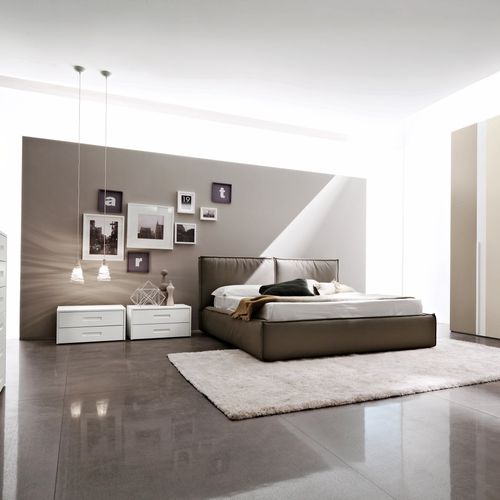 Lit double - MANHATTAN - Doimo Cityline - contemporain / tapissé / avec tête de lit