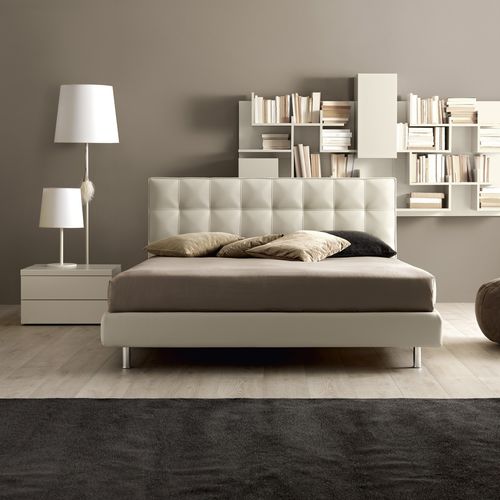 Lit double - FLORENCE  - Doimo Cityline - contemporain / avec tête de lit tapissée / en cuir