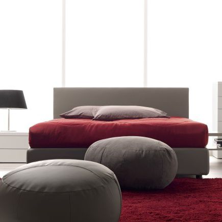 Lit double - DESIGN - Doimo Cityline - contemporain / tapissé / avec tête de lit