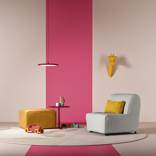 Fauteuil contemporain - TEA - Doimo Salotti - en tissu / en cuir / en bois