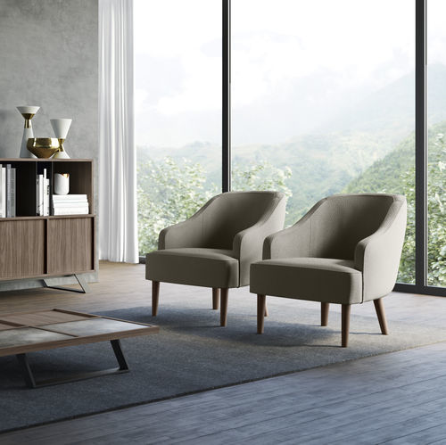 Fauteuil contemporain - MIRANDA - Doimo Salotti - en tissu / en cuir / en contreplaqué