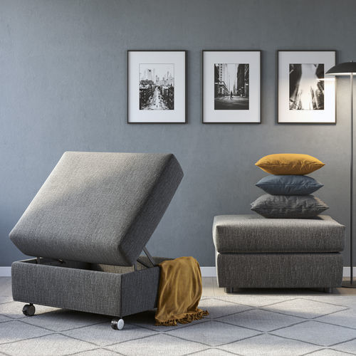 Pouf contemporain - FLY - Doimo Salotti - en tissu / en cuir / rectangulaire