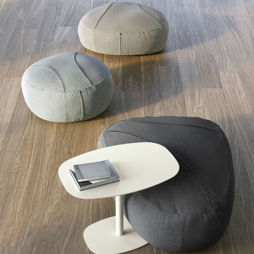 Pouf contemporain - SASSI - Doimo Salotti - en tissu / en cuir / rond