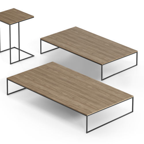 Table basse contemporaine - NEXUS - Doimo Salotti - en placage de bois / en bois laqué mat / avec piètement en métal