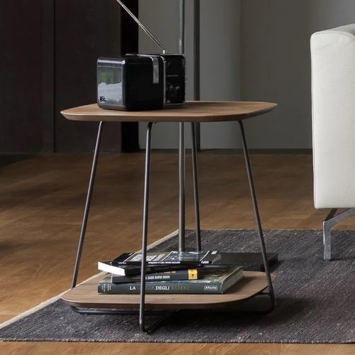 Table d'appoint contemporaine - PLANE - Doimo Salotti - en MDF / avec piètement en métal / carrée