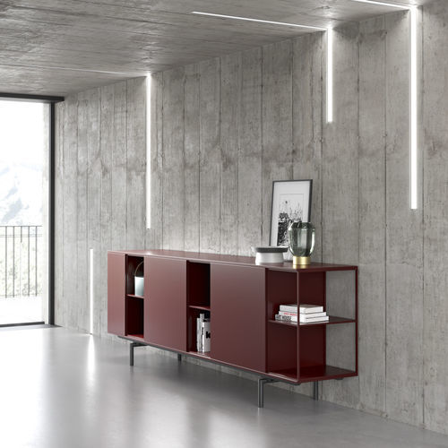 Buffet contemporain - LEXIA - Doimo Salotti - en mélaminé / avec étagère / modulable