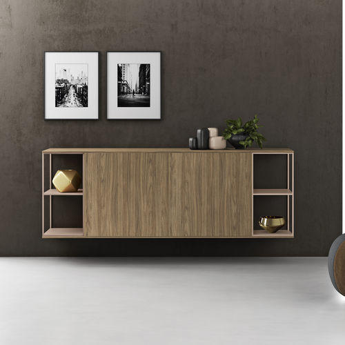 Buffet mural - LEXIA - Doimo Salotti - contemporain / en mélaminé / avec étagère
