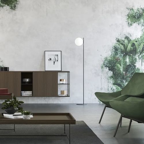 Papier peint contemporain - NATURA - Doimo Salotti - à motif nature / vert / pour salle de séjour