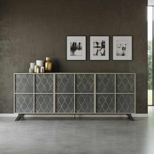 Buffet contemporain - KRISTEN - Doimo Salotti - en bois laqué / en verre / en mélaminé