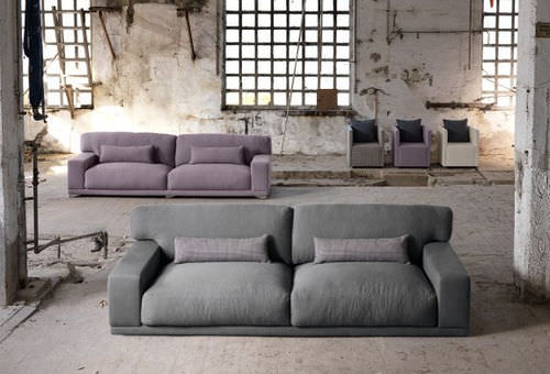 Canapé contemporain - DOYLE - Domingolotti - en tissu / gris / 2 places